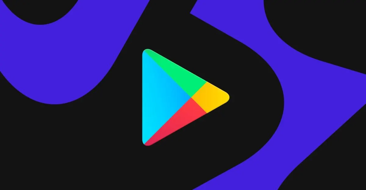Logotipo do WhatsApp com selos e indicações de aplicativo falso exibido em espaço patrocinado na loja de downloads da Google Play Store