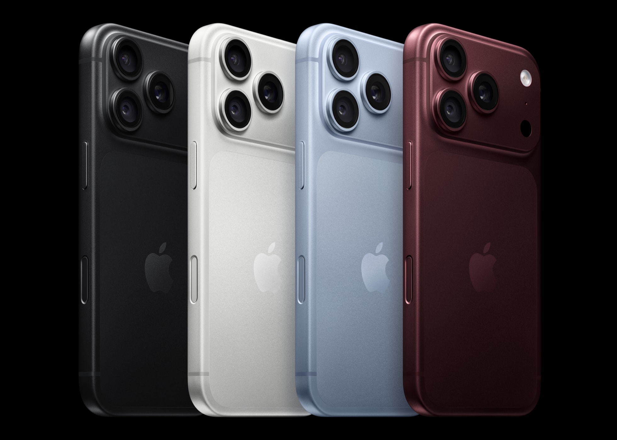 iPhone 18 Pro em laranja-cósmico, visto de frente, com a tela apagada e o Dynamic Island