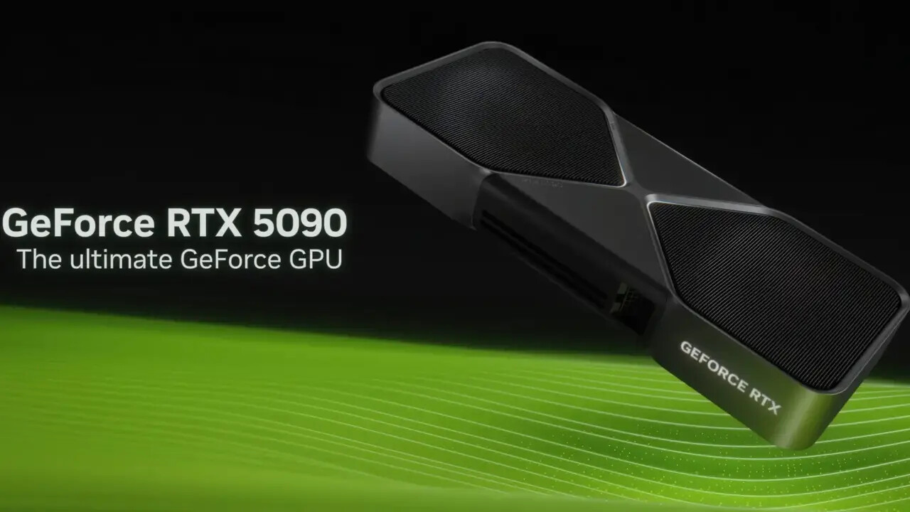 Placa de vídeo GeForce RTX 5090 em imagem oficial de divulgação da NVIDIA