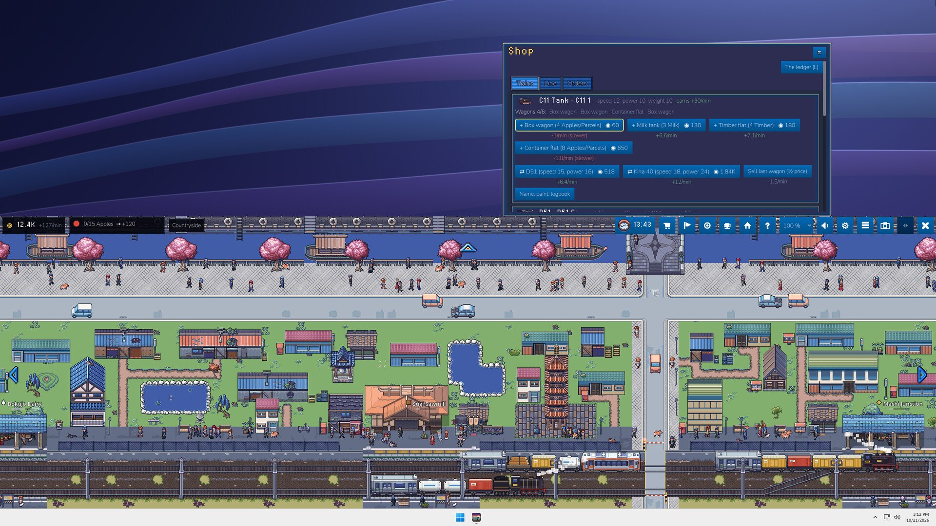 Imagem da loja Steam do jogo Sidetrack — Tiny Trains for Your Desktop, com arte da capa mostrando trens e trilhos em estilo miniatura